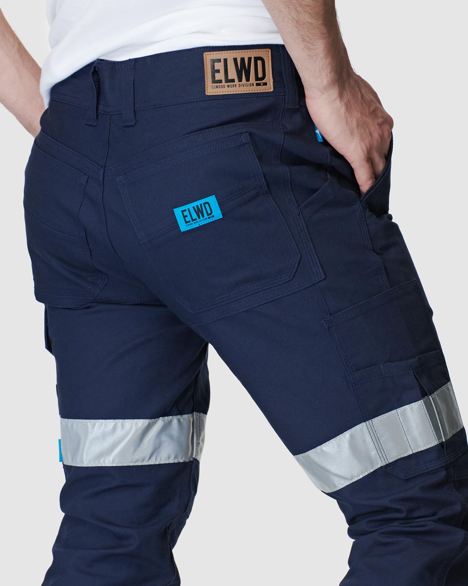 Mens Reflective Slim Pant Navy – ELWD WORKWEAR